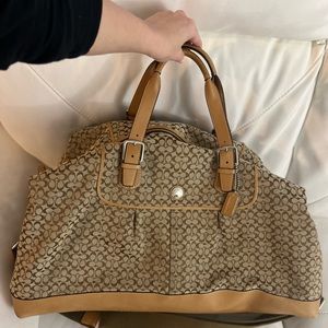 Coach leather/canvas duffel oversized bag XXL